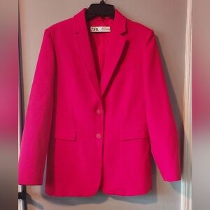 Zara Pink Classic Cut Blazer Sz-M